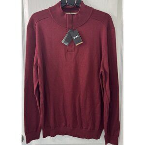 Hugo Boss SIZE XL Sweater Pullover DARK RED Virgin Wool Blend NWT